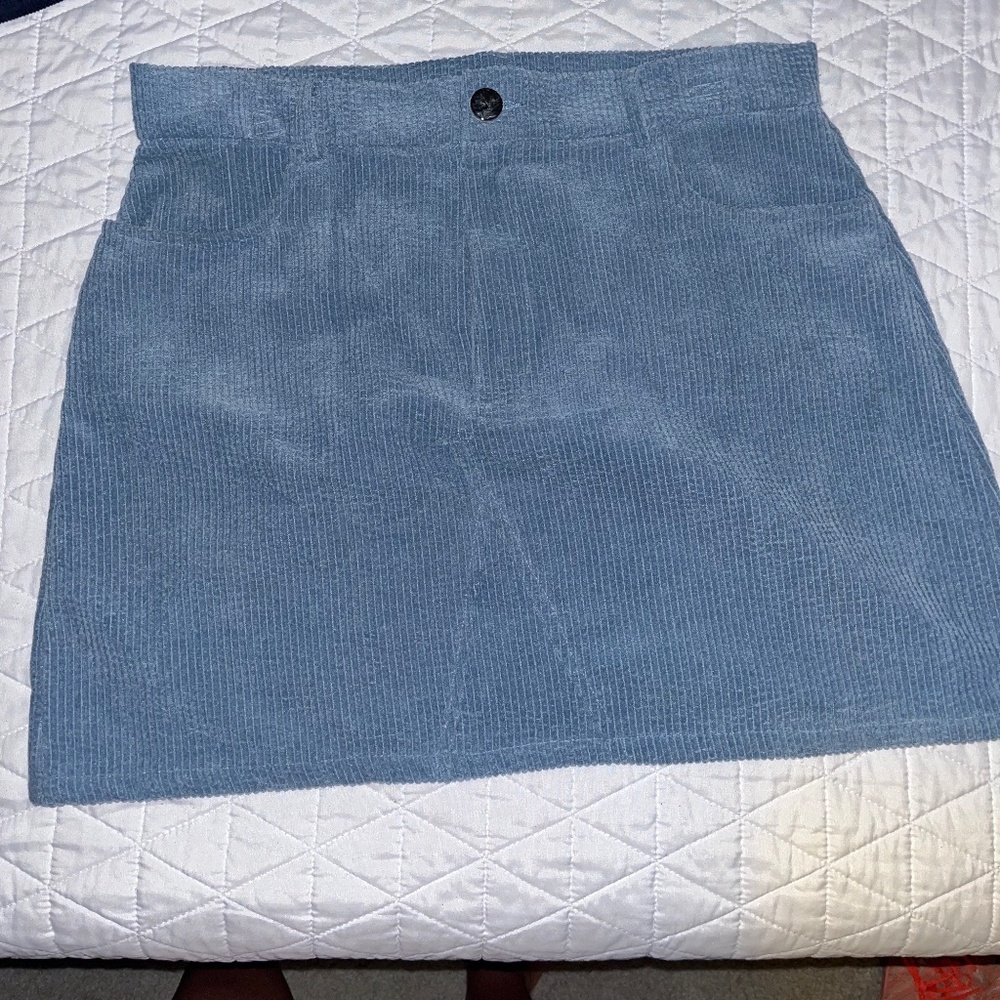 Blue ribbed skirt